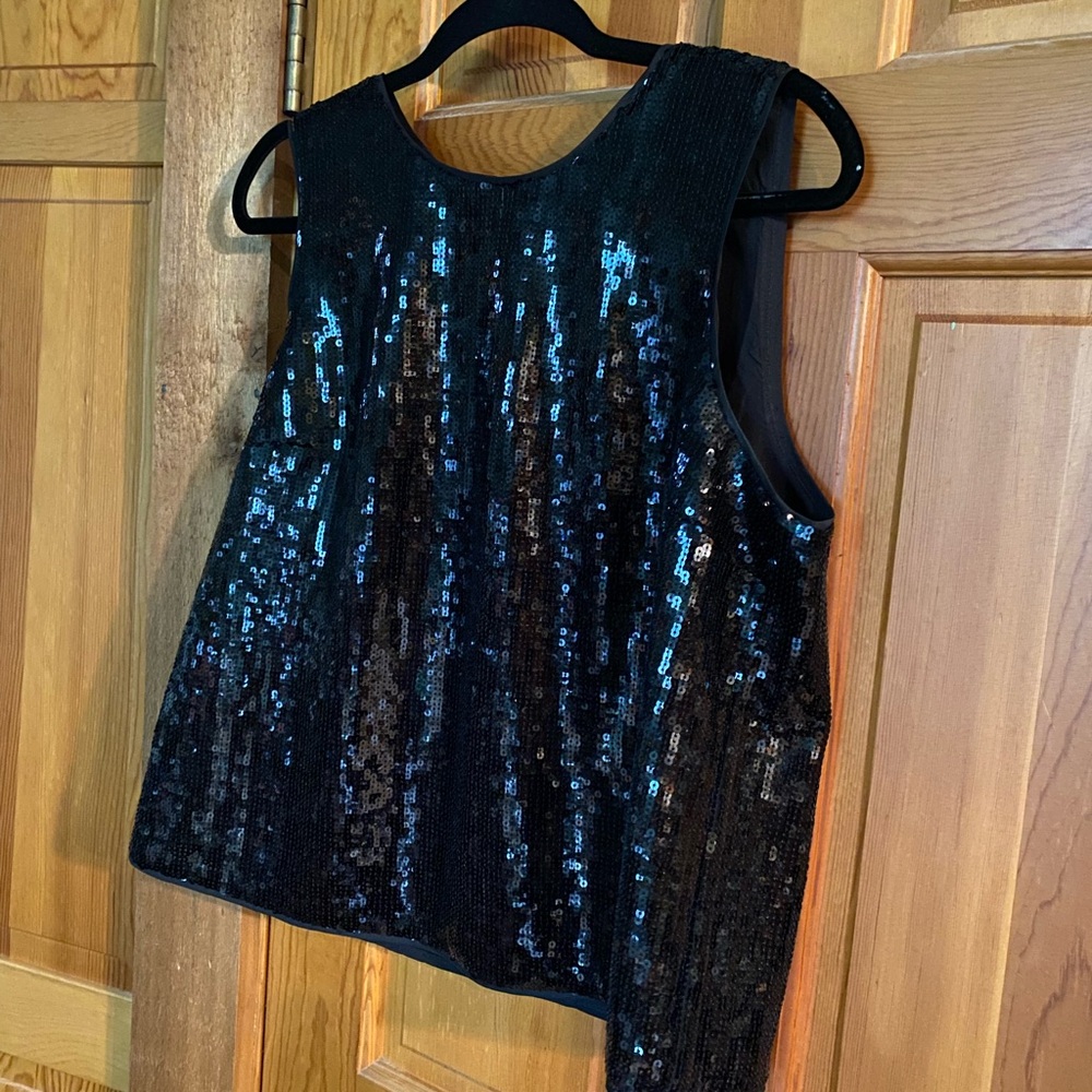 JCrew Black Sequin Sleeveless Top